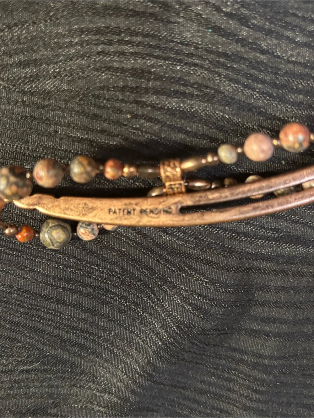 Lilla Rose Jana Flexi Flip Hair Clip 4327 Copper Leopard Skin Jasper Sz Small